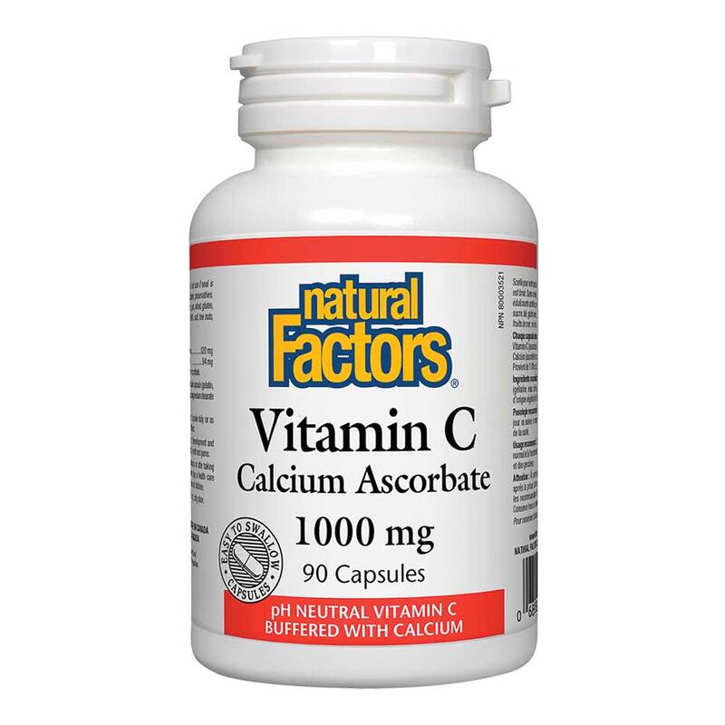 Natural Factors Vitamin C Calcium Ascorbate, 1000mg, 90 Capsules