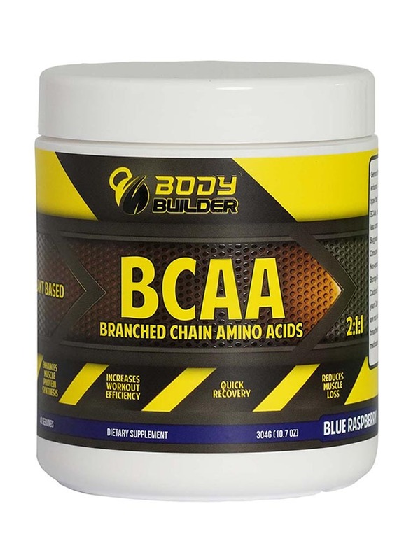 Body Builder BCAA Branched Chain Amino Acids, 304gm, Blue Raspberry