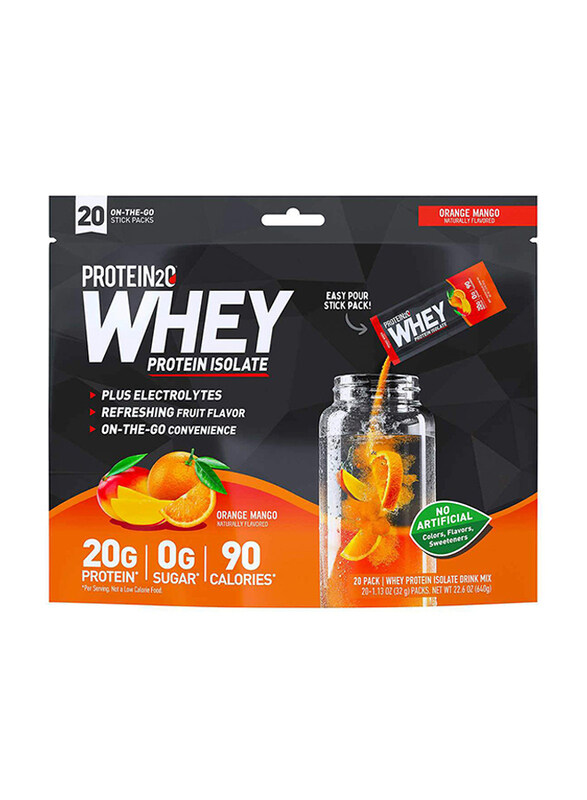 

Protein2o Orange Mango Whey Protein Isolate, 20 Packets