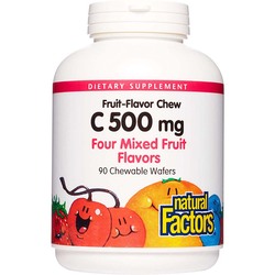 Natural Factors Vitamin C 500 mg Chewable Wafer, Mixed Fruit, 90 Chewable Wafer