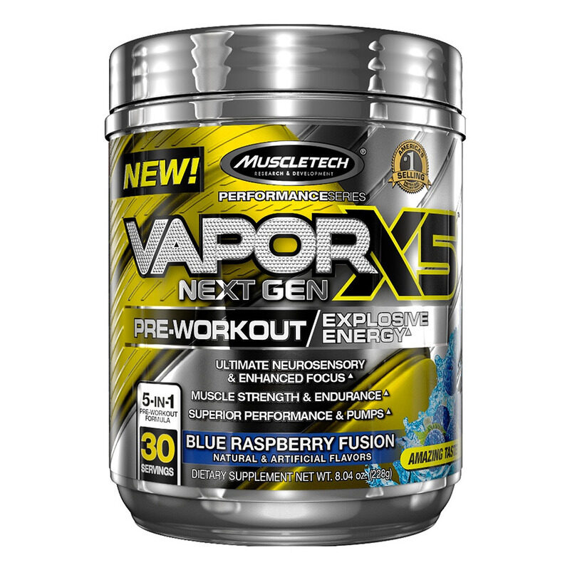 

Muscletech Vapour X5 Next Gen Pre Workout Powder, 228gm, Blue Raspberry Fusion