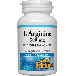 Natural Factors L-Arginine Vegetable Capsules, 500mg, 90 Capsules