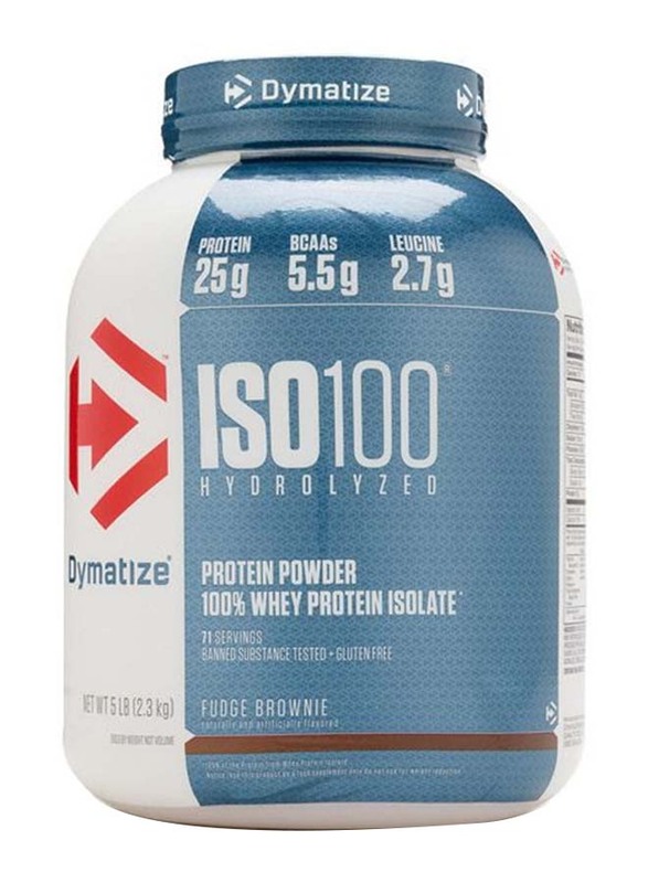 Dymatize ISO 100 Hydrolyzed Protein Powder, 71 Servings, 5 Lbs, Chocolate Fudge Brownie