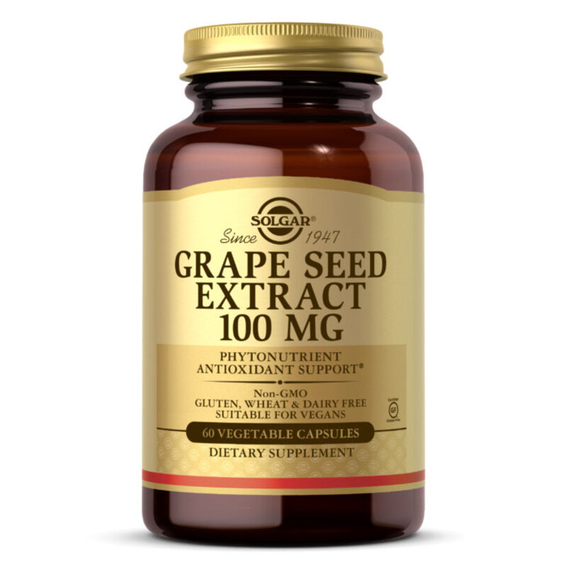 

Solgar Grape Seed Extract, 100 mg, 60 Vegetable Capsules