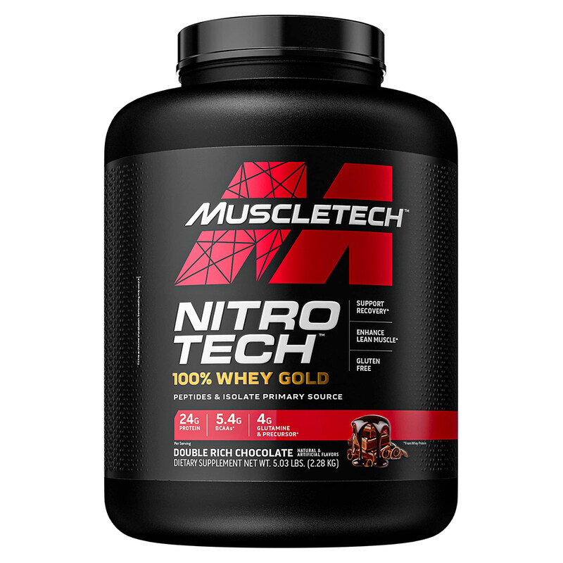 

Muscletech Nitro Tech Whey Gold Protein Powder, 2.28Kg, Double Rich Chocolate