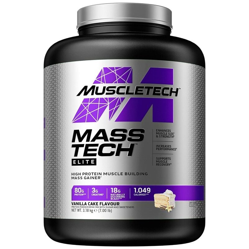 

Muscletech Mass Tech Protein Powder, 3.18Kg, Vanilla Cake