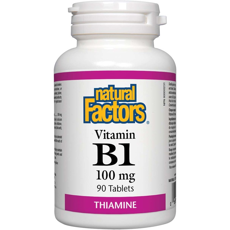 Natural Factors Vitamin B1 Tablets, 100mg, 90 Tablets