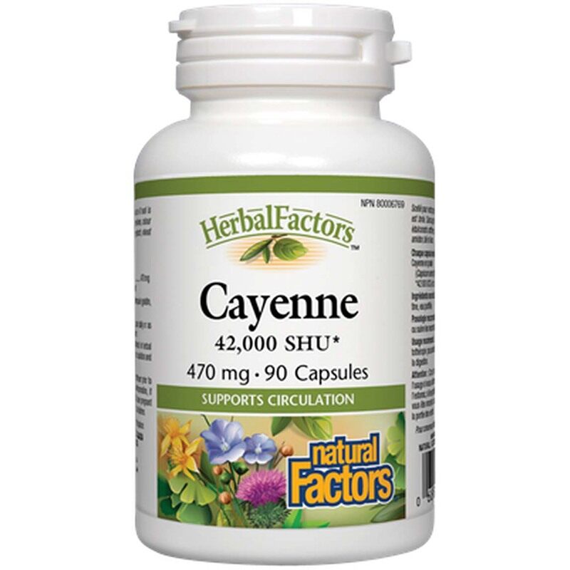 

Natural Factors Cayenne, 470mg, 90 Capsules