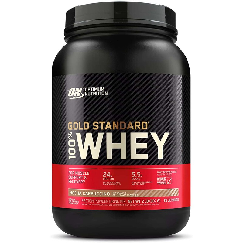 Optimum Nutrition Gold Standard 100% Whey Protein, Mocha Cappuccino, 2 LB
