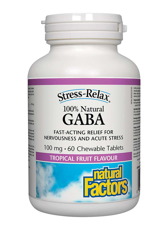 Natural Factors GABA Chewable Tablets, 100mg, 60 Tablets