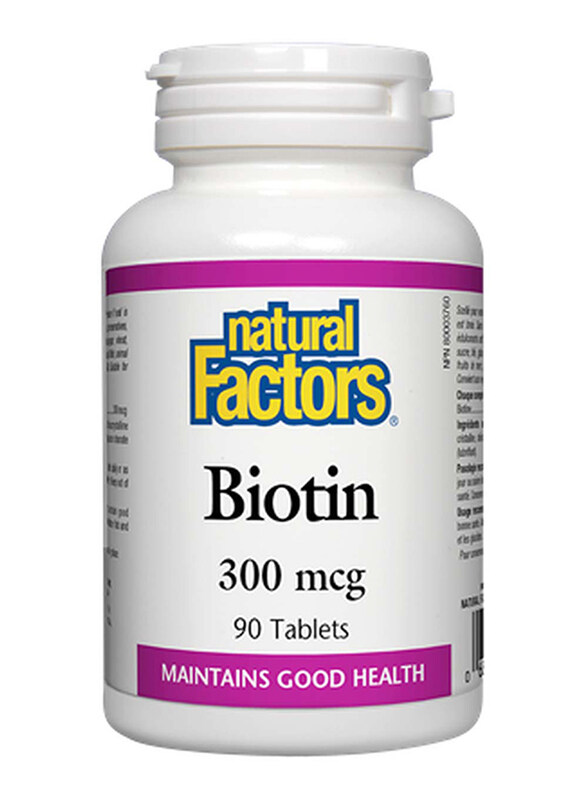 

Natural Factors Biotin Dietary Supplement, 300mcg, 90 Tablets