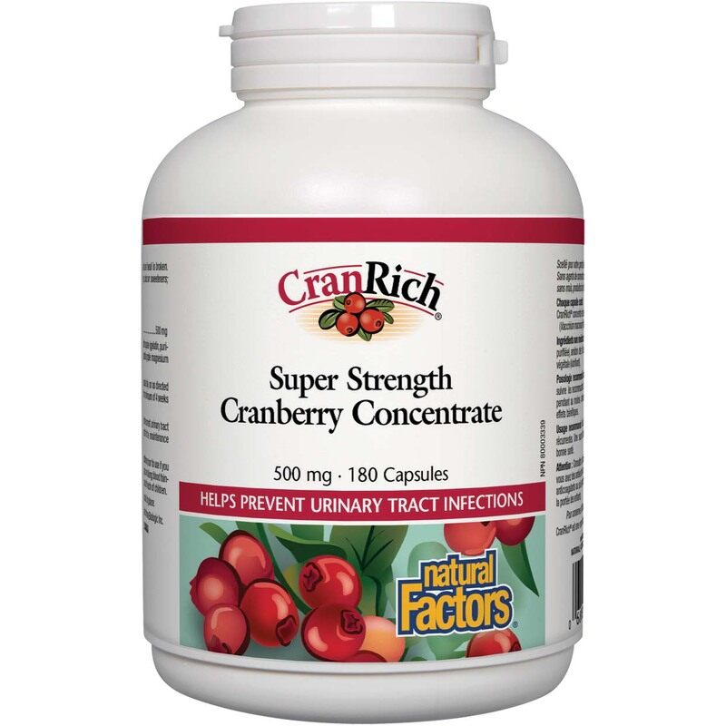 

Natural Factors Super Strength Cranberry Concentrate, 500 mg, 180 Capsules