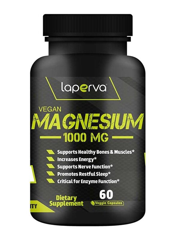 

Laperva Vegan Magnesium Dietary Supplement, 1000mg, 60 Veggie Capsules