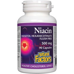 Natural Factors Niacin Inositol Hexanicotinate Capsules, 500mg, 90 Capsules