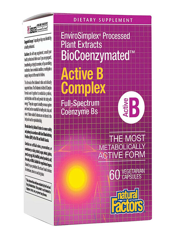 

Natural Factors BioCoenzymated Active B Complex Dietary Supplement, 60 Vegetarian Capsules