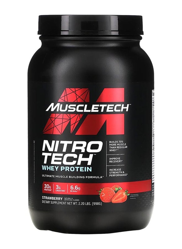 Muscletech Nitro Tech Whey Protein Powder, 998gm, Strawberry