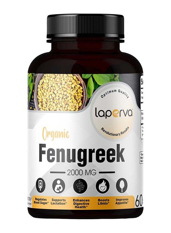 

Laperva Organic Fenugreek Dietary Supplement, 2000mg, 60 Veggie Capsules