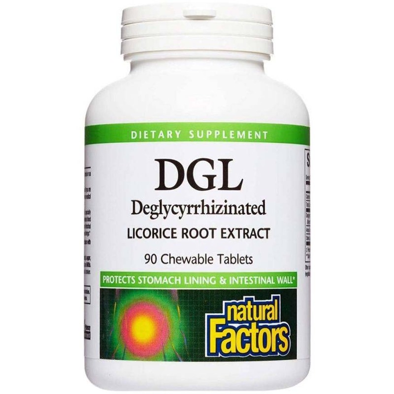Natural Factors DGL Dietary Supplement, 90 Chewable Tablets