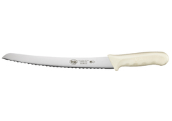 Winco 9-1/2 inch White Bread Knife, Curved