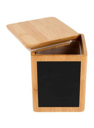 Tablecraft Write-On Square Storage Container with Chalkboard, Brown/Black