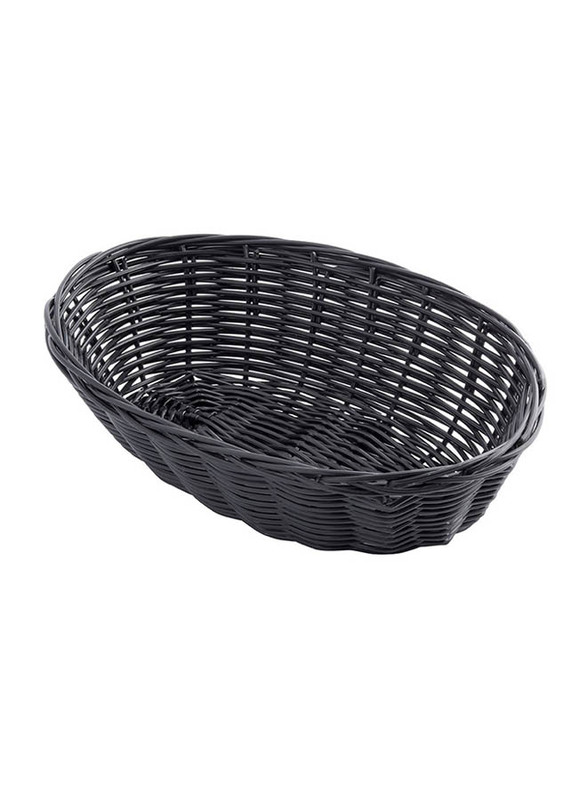 Tablecraft Oval Rattan Basket, Black