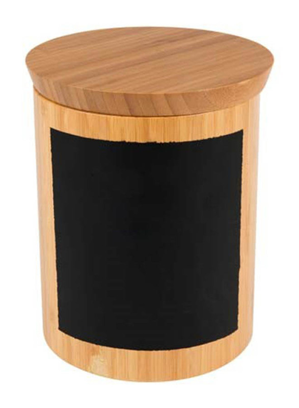 Tablecraft Write-On Round Riser & Storage Container, Brown/Black