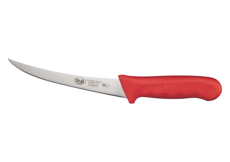 Winco 6 inch Red Boning Knife, Flexible