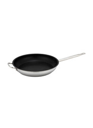 Winco 14-inch Non-Stick Induction Ready Fry Pan with Helper Handle, Silver/Black