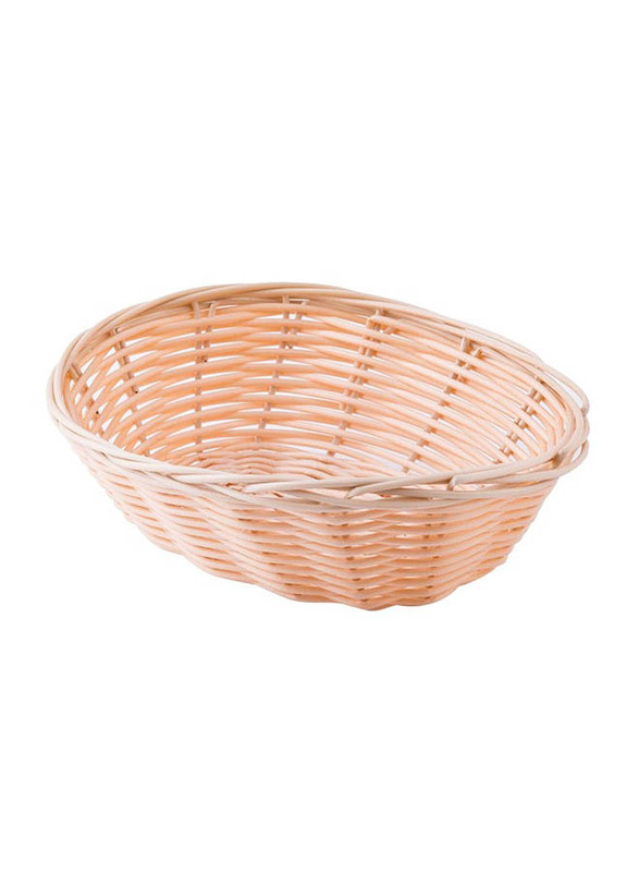 Tablecraft 7-inch Oval Handwoven Basket, Brown