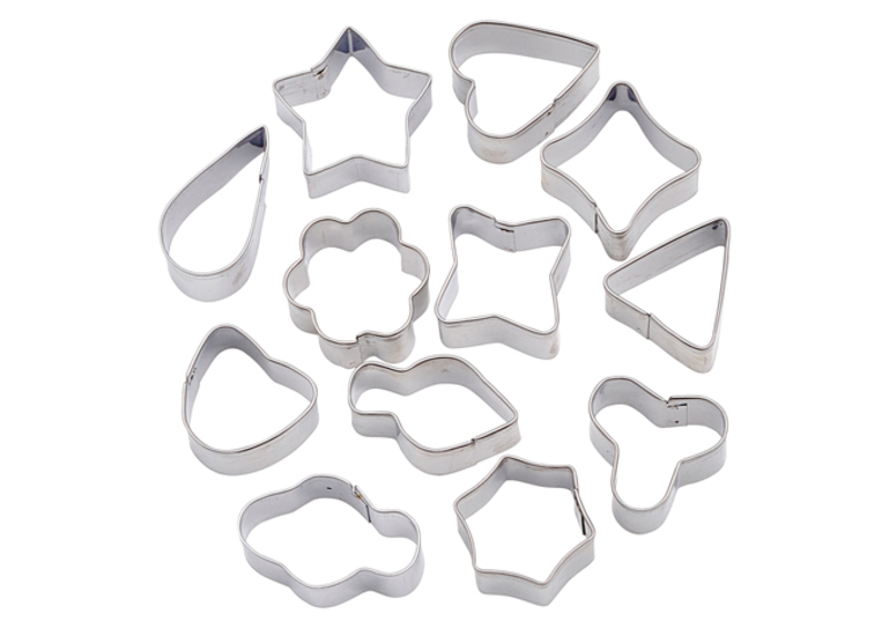 Winco Cookie Cutter Set, 12 Pieces, Stainless Steel