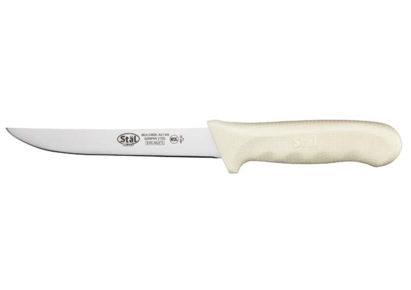 Winco 6 inch White Boning Knife, Wide