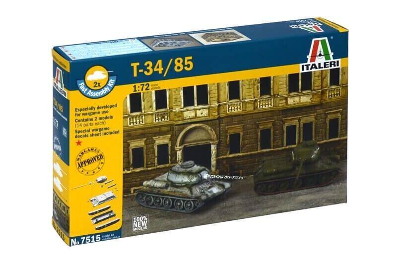 

Italeri 1/72 Italeri #7515 Soviet Medium Tank T-34/85 Fast Assembly (Contains 2 Models)