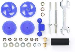 Tamiya Mini 4WD GUP Large Diameter Stabilizer Head Set Blue (17mm) (with 19mm Low Friction Plastic Rollers)