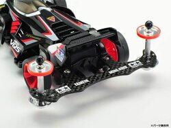 Tamiya Mini 4WD GUP 17mm Aluminum Ball-Race Rollers with Plastic Rings Red (Dish Type) (2 pieces)