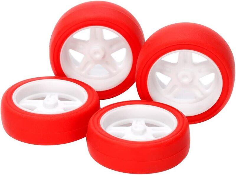 

Tamiya Mini 4WD GUP #504 Large Diameter 5 Spoke Wheels & Hard Red Slick Tires (for Super X/Super XX Chassis)