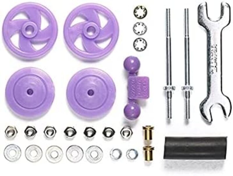 Tamiya Mini 4WD GUP Large Diameter Stabilizer Head Set Purple (17mm) (with 19mm Low Friction Plastic Rollers)