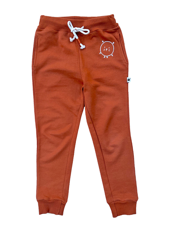 Little Yucca Organic Cotton Baby Jogger Pants, 6-7 Years, Rust