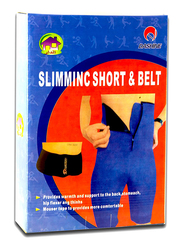 Sauna Hot Sweat Thermos Workout Shorts Athletic Yoga Pants Gym Tummy Slimming, Large, Blue