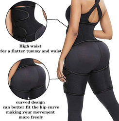 3-in-1 Waist and Thigh Trimmer, Black
