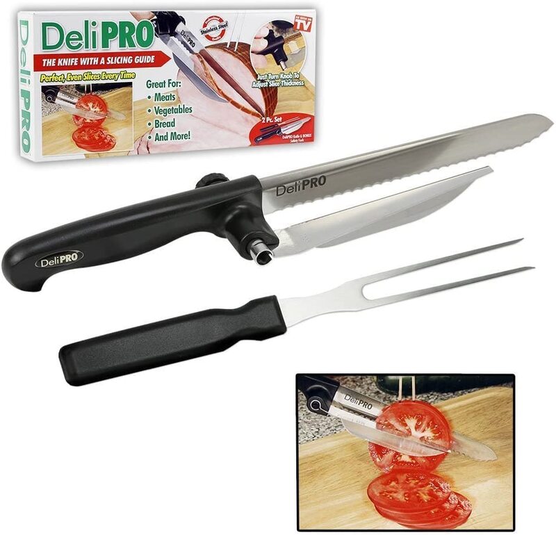 33cm Stainless Steel Bread Knife With Spacer Set, Black