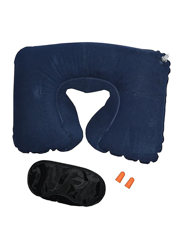 Indi tradition Travel Kit Combo with Eye Cover Ear Plug Neck Pillow, 3 Piece, Multicolour