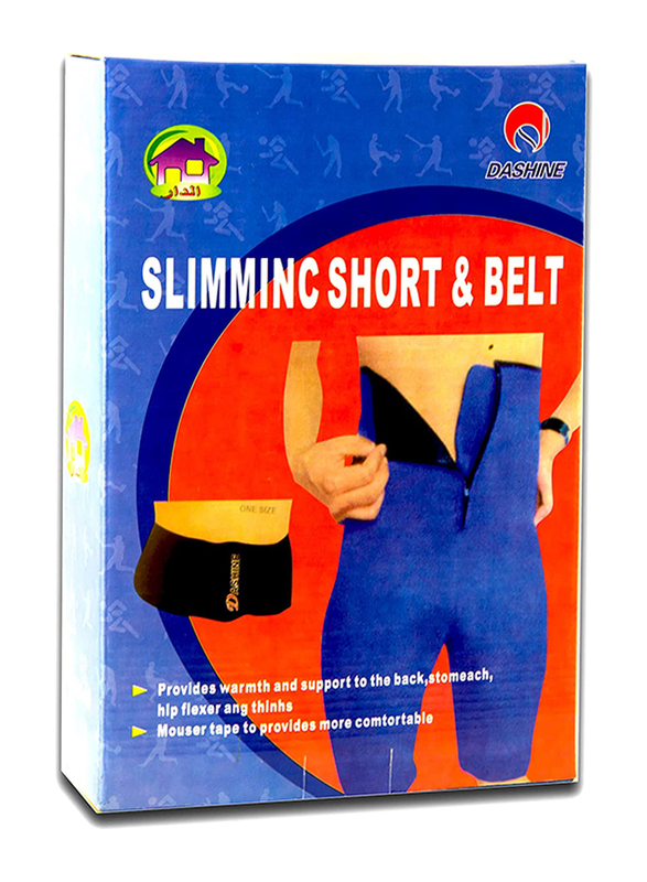 Sauna Hot Sweat Thermos Workout Shorts Athletic Yoga Pants Gym Tummy Slimming, Medium, Blue