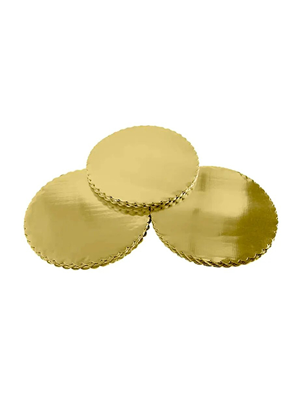 Rosymoment 3-Piece Round Cake Board Set, Gold