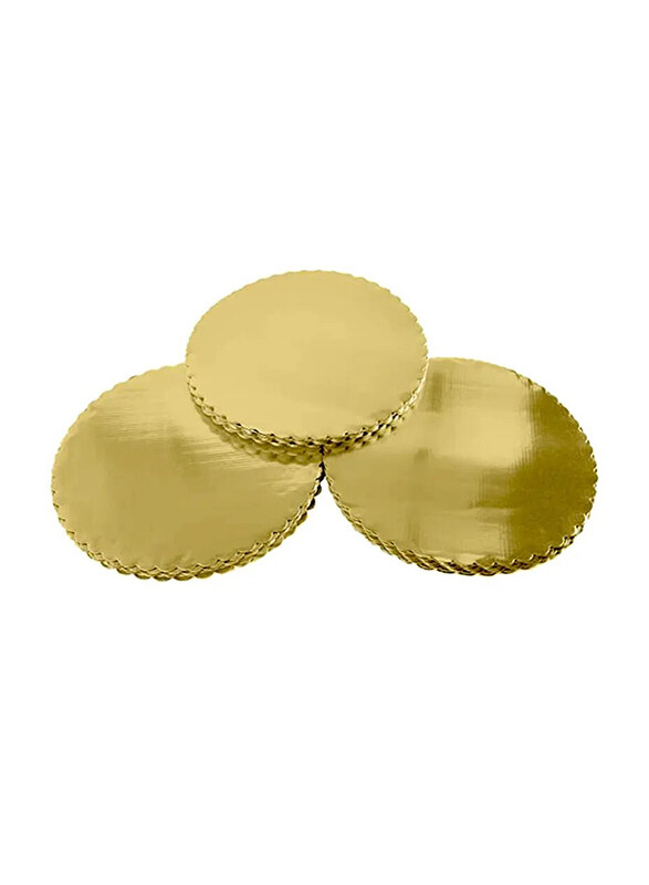 

Rosymoment 3-Piece Round Cake Board Set, Gold