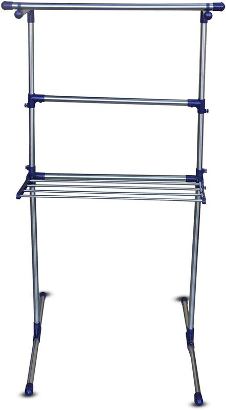 Leostar CD-1201 Multi Purpose Drying Rack, Stainless Steel, Blue, W 82.8 x H 27.8 x L 10.6 cm