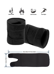 FDTY Neoprene Thigh Brace Support Hamstring Compression Sleeve Adjustable Upper Leg Wraps, Black