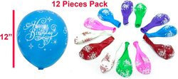Balloons happy birthday Multicolor 12'' and 12 pcs pack