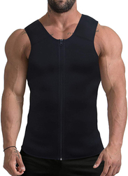 Sauna Suit Tank Top Shirt Mpeter Men Waist Trainer, Slimming Body Shaper Sweat Vest for Weight Loss, X-Large, Black