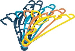 50-Piece Plastic Portable Non-Slip Hook Clothes Hangers, Multicolour