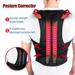 Whxml Posture Aligner Shoulder Support Adjustable Back Pain Corrector Brace Belt, XXX Large, Black